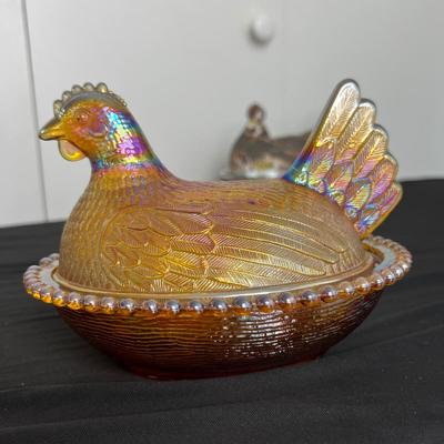 Animal Figurines Lot - Carnival Glass, Wood, Porcelain, Pewter