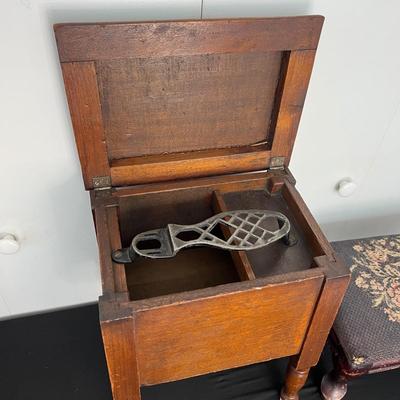 Antique Footstool & Shoeshine Box
