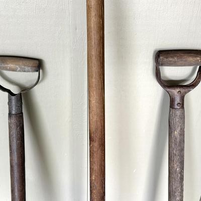 Yard Tool Lot - Shears, Pitch Forks, Axes, Sledge Hammer