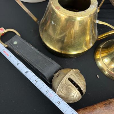 Rustic Decor Lot - Wood, Brass, Ceramic, Vintage