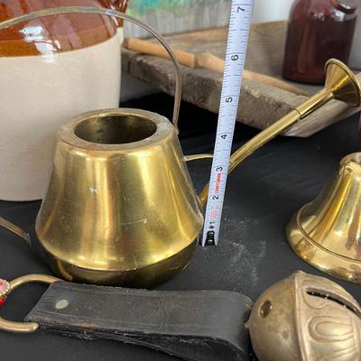 Rustic Decor Lot - Wood, Brass, Ceramic, Vintage