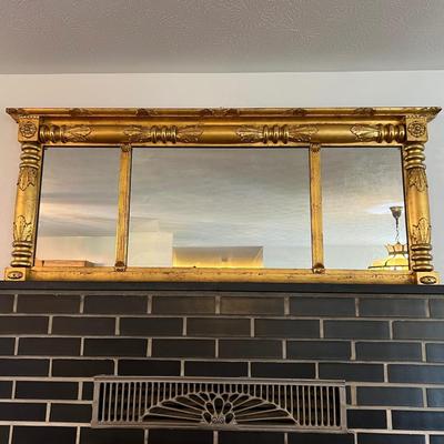 Large Gilt Mantle Mirror 22"x56"