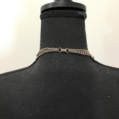 Vintage silver tone Multi strand, chain necklace