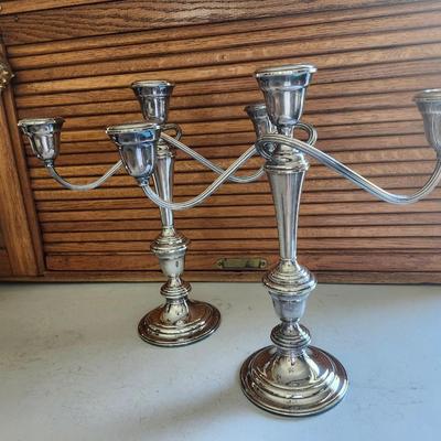 Gorham Silver Plate Twisted Convertible Candlesticks