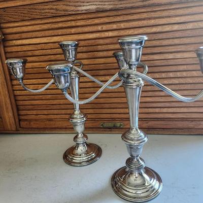 Gorham Silver Plate Twisted Convertible Candlesticks