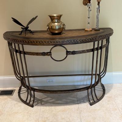 Gorgeous metal demilune table