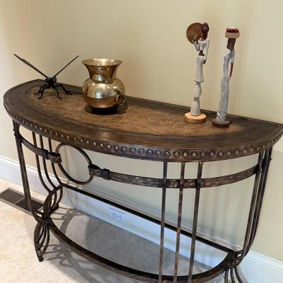 Gorgeous metal demilune table