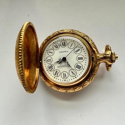 Vintage Natrix 17 Jewel Shock Protected Pocket Watch - Works!