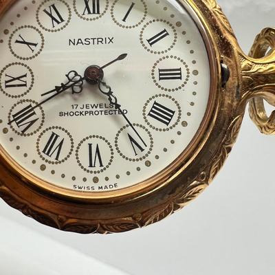 Vintage Natrix 17 Jewel Shock Protected Pocket Watch - Works!