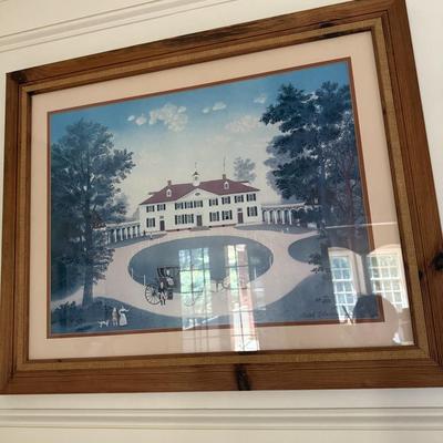 Lithograph of Mount Vernon by Michel Delacroix