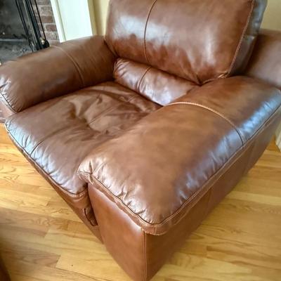 Gorgeous leather chair with ottoman (has matching sofa listed separately)