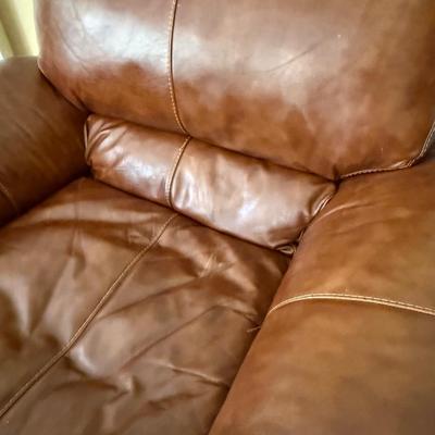Gorgeous leather chair with ottoman (has matching sofa listed separately)
