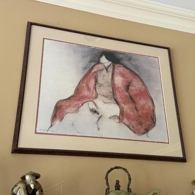 R.C Gorman signed “Woman with Red Jacket”