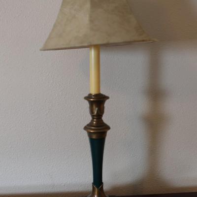 Mid Century Brass Column Table Lamp