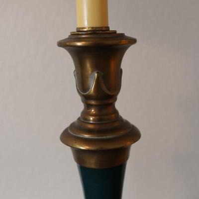 Mid Century Brass Column Table Lamp