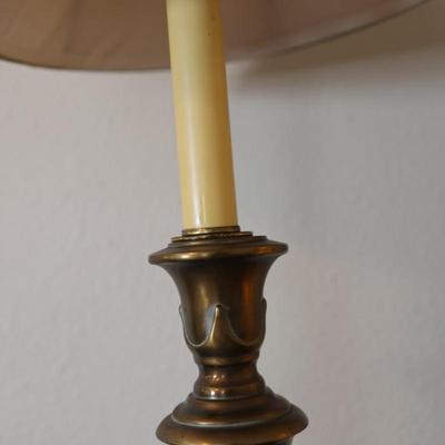 Mid Century Brass Column Table Lamp