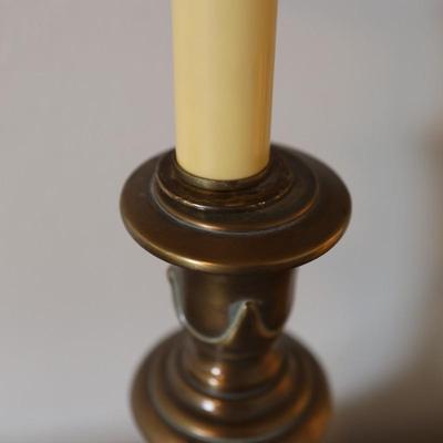 Mid Century Brass Column Table Lamp