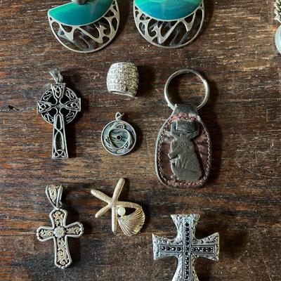 Sale Photo Thumbnail #32: Various items such as scarf ring, earrings, key chain, pendants etc