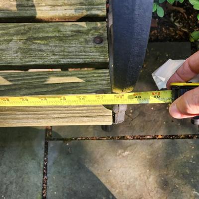 Outdoor Wood & Metal Bench 48" Long