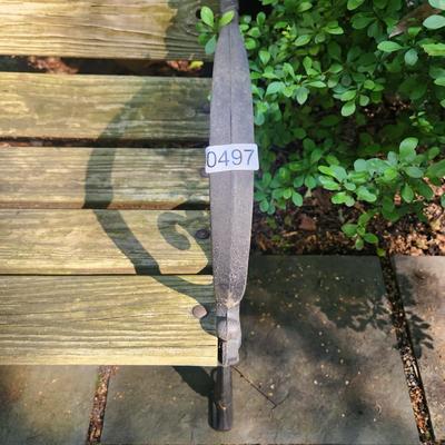 Outdoor Wood & Metal Bench 48" Long