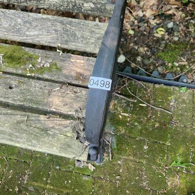 48" Long Wood & Metal Outdoor Garden Bench