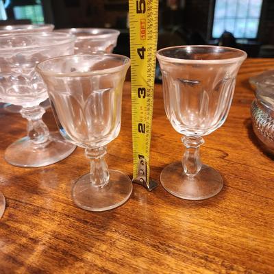 Large Collection of 44 Clear Glass Footed Glassware