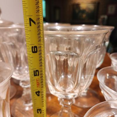 Large Collection of 44 Clear Glass Footed Glassware