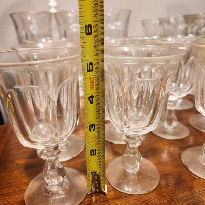 Large Collection of 44 Clear Glass Footed Glassware