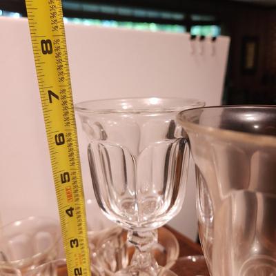 Large Collection of 44 Clear Glass Footed Glassware