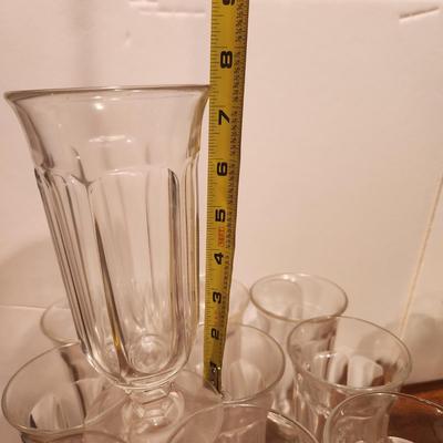 Large Collection of 44 Clear Glass Footed Glassware
