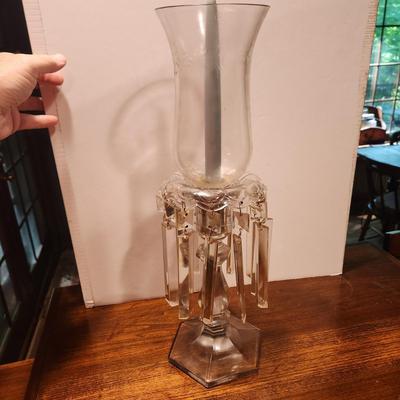Crystal Glass Prisms Hurricane Lamp