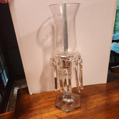 Crystal Glass Prisms Hurricane Lamp