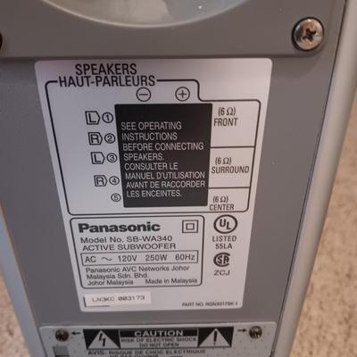 PANASONIC ACTIVE SUBWOOFER, SPEAKER AND 5 DISC HOME THEATRE SOUND SYSTEM