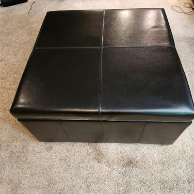 Large Black Ottoman With Storage 35" X35"X19"