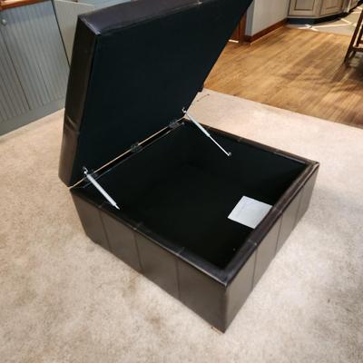 Large Black Ottoman With Storage 35" X35"X19"