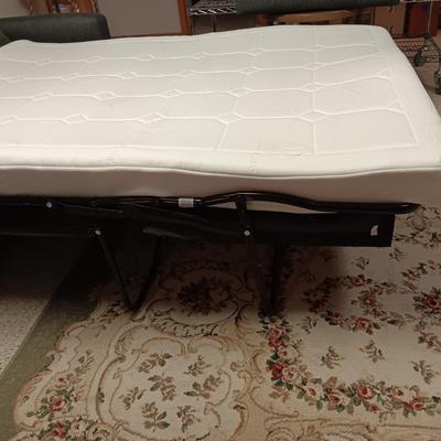 DARK GRAY, GENTLY USED, NEWER HIDE A BED SOFA WITH A TEMPURPEDIC STYLE MATTRESS