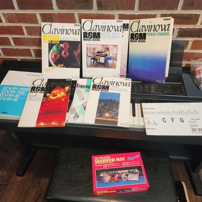 Vintage Yamaha Clavinova CVP8 Advance Wave Memory Digital Piano Keyboard Bench & Books