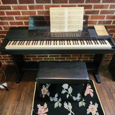 Vintage Yamaha Clavinova CVP8 Advance Wave Memory Digital Piano Keyboard Bench & Books