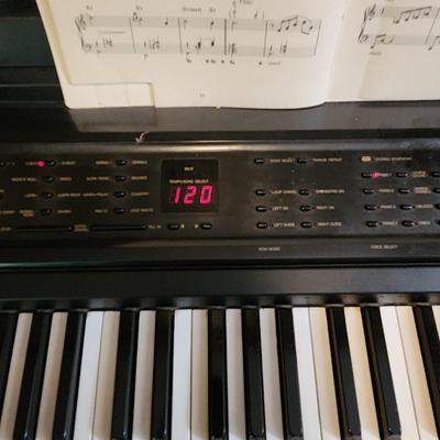 Vintage Yamaha Clavinova CVP8 Advance Wave Memory Digital Piano Keyboard Bench & Books
