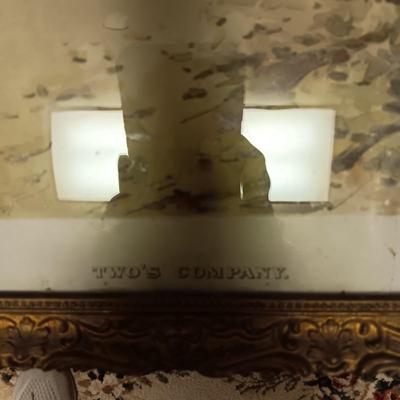 2 OLD PICTURES IN AN ANTIQUE AND WICKER FRAME