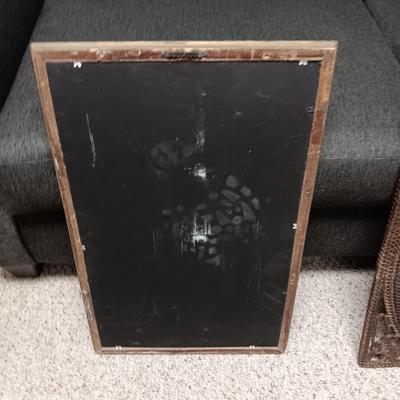 2 OLD PICTURES IN AN ANTIQUE AND WICKER FRAME