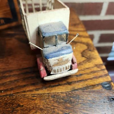 Vintage Wooden Pepsi-Cola Bottle Carrier and Toy Truck