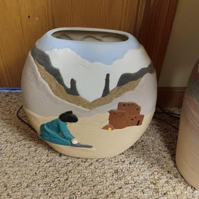 SW THEMED LAMP AND VASES
