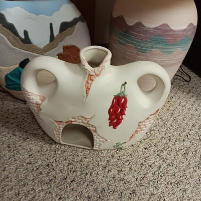 SW THEMED LAMP AND VASES