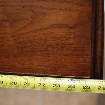 Vintage Handmade Solid Side Table with Book Trough