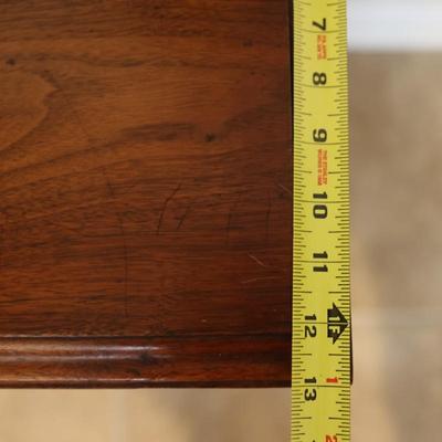 Vintage Handmade Solid Side Table with Book Trough