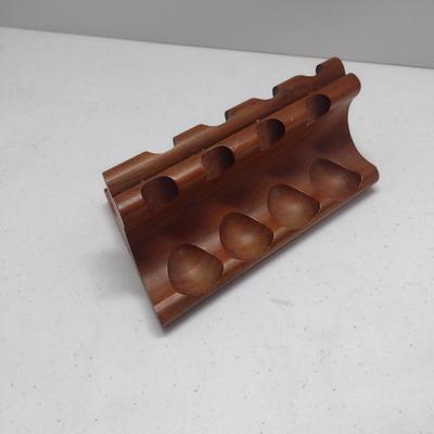 Vintage Double Sided Wooden Pipe Stand