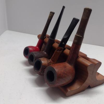 Collection of Vintage Estate Smoking Pipes- Assorted Makers- Four Pieces (#1)