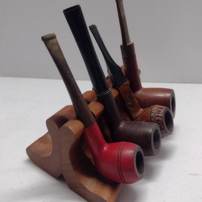 Collection of Vintage Estate Smoking Pipes- Assorted Makers- Four Pieces (#1)