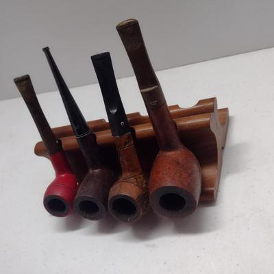 Collection of Vintage Estate Smoking Pipes- Assorted Makers- Four Pieces (#1)